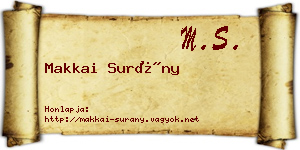 Makkai Surány névjegykártya
